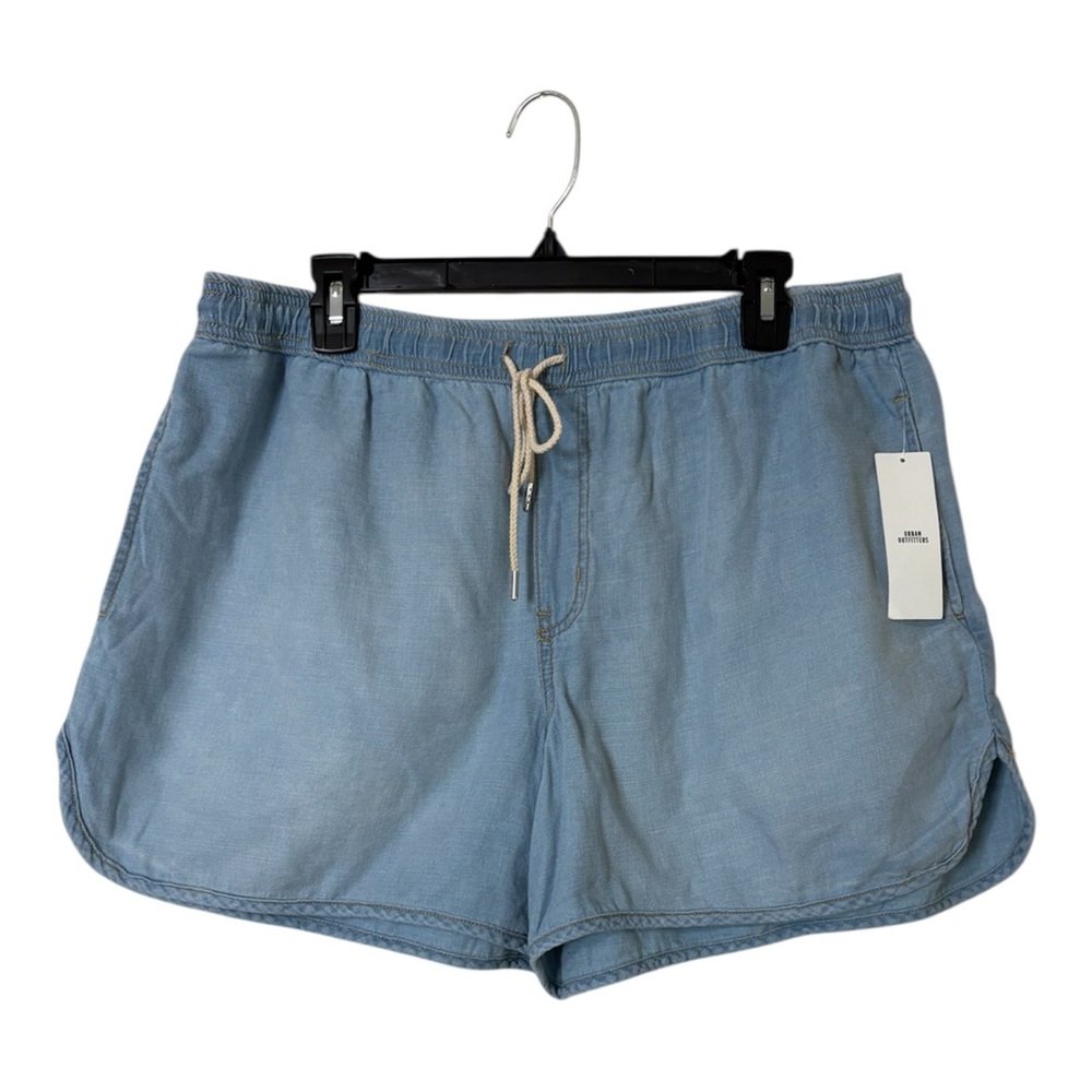 Urban Outfitters BDG Adriane Light Blue Relaxed Drawstring Shorts Size Large NWT - Picture 2 of 16